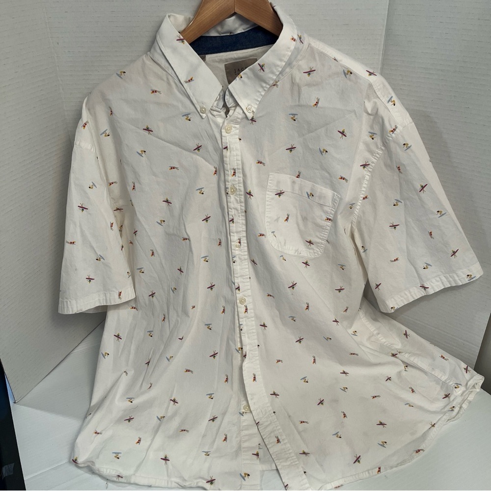 Jach’s New York button down casual short sleeve hot weather surfer pattern shirt